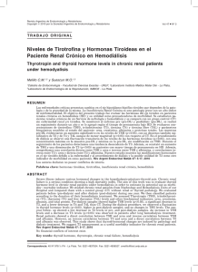 Niveles de Tirotrofina y Hormonas Tiroideas en el Paciente Renal