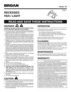 recessed fan / light read and save these instructions
