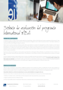 Sistema de evaluación del programa International MBA