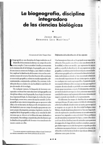 La biogeografía, disciplina integradora de las ciencias biológicas