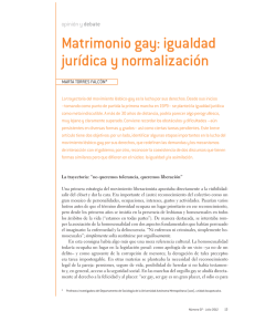 Matrimonio gay: igualdad jurídica y normalización