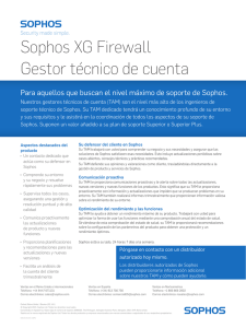 Sophos XG Firewall Gestor técnico de cuenta