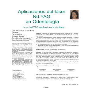 Aplicaciones del láser Nd:YAG en Odontología