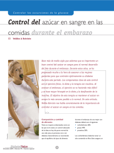 Control del azúcar en sangre en las comidas durante el embarazo