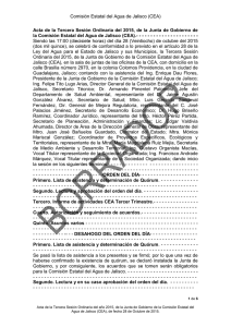 Comisión Estatal del Agua de Jalisco (CEA) Acta de la Tercera