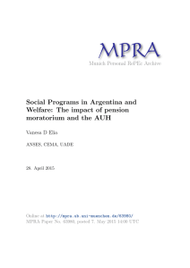 Social Programs in Argentina and Welfare: The impact of pension