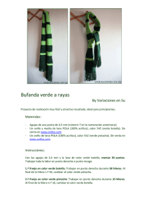 Instrucciones bufanda verde a rayas _Variaciones en Su