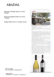 Reportatge de Bodegas Abadal a la revista Cupatges. Reportaje de