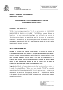 Recurso nº 198/2016 C. Valenciana 40/2016 Resolución nº 278
