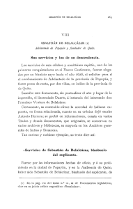 VIII SEBASTIÁN DE BELALCAZAR (1) Adelantado de Popayán y