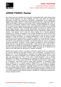 Biografía Jorge Pardo - Centro Nacional de Difusión Musical
