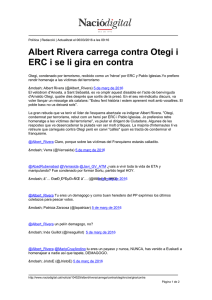 Albert Rivera carrega contra Otegi i ERC i se li gira en contra
