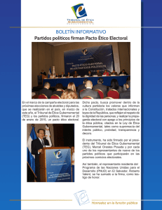 BOLETÍN INFORMATIVO Partidos políticos firman Pacto Ético