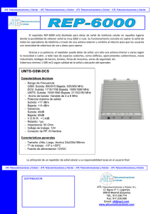 Catálogo de especificaciones técnicas del Repetidor tribanda R-6000