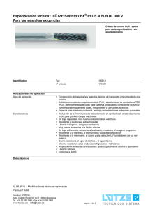 Especificación técnica · LÜTZE SUPERFLEX PLUS N PUR UL 300