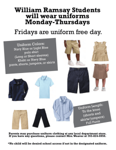 William Ramsay Students will wear uniforms Monday