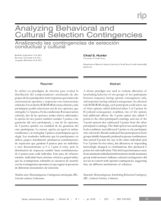 Analyzing Behavioral and Cultural Selection Contingencies