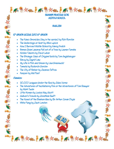 SUMMER READING 2015 MIDDLE SCHOOL ENGLISH 5th GRADE