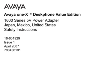 Avaya one-X™ Deskphone Value Edition 1600