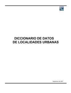 diccionario datos localidades urbanas