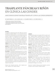 TRASPLANTE PÁNCREAS Y RIÑÓN EN CLÍNICA LAS CONDES