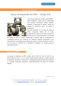 Juntas de Expansión de PTFE – Código DJE HOJA DE DATOS