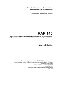 RAP 145 - Ministerio de Transportes y Comunicaciones