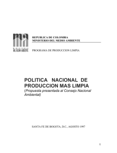 Politica Nacional de Produccion Mas Limpia