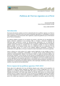 Políticas de Tierras vigentes en el Perú