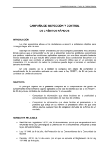 Campaña de Inspección y Control de créditos rápidosPDF, 112 Kbytes