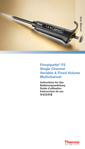 Finnpipette F2 Single Channel Variable and Fixed Volume