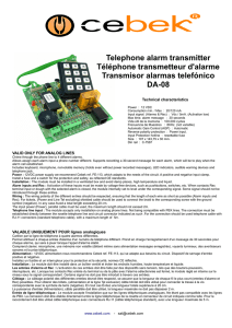 Telephone alarm transmitter Téléphone transmetteur d`alarme