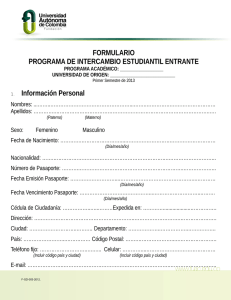 FORMULARIO PROGRAMA DE INTERCAMBIO ESTUDIANTIL