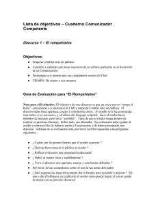 Lista de objectivos – Cuaderno Comunicador Competente