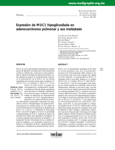 Expresión de MUC1 hipoglicosilada en
