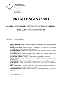 premi enginy`2011 - Escola Politècnica Superior