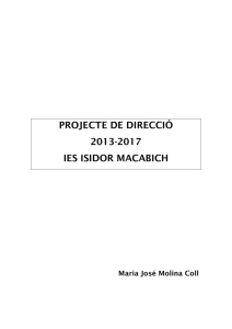 Projecte de Direcció 2013-2017 - IES Isidor Macabich IES Isidor