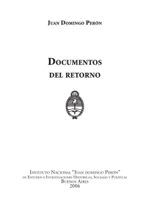 documentos del retorno - Instituto Nacional Juan Domingo Perón