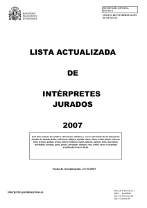 Lista Actualizada de Intérpretes Jurados