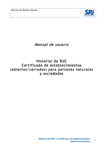 Manual de usuario: Historial de RUC y Certificado de