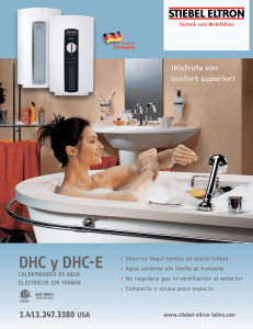 DHC y DHC-E Calentadores de Agua Eléctricos sin Tanque