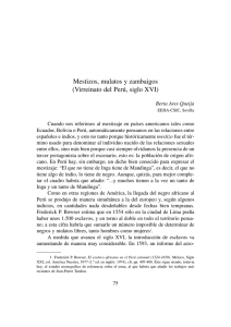 Mestizos, mulatos y zambaigos (Virreinato del Perú, siglo XVI)