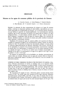Nitratos en las aguas de consumo público de la provincia de Zamora