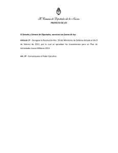 PROYECTO DE LEY El Senado y Cámara de Diputados, sanciona
