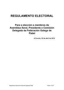 Regulamento Electoral contendo o censo definitivo