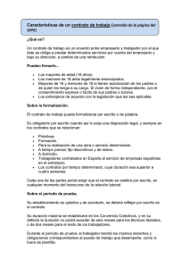 Características de un contrato de trabajo (extraído de la página del