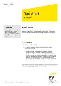 Tax Alert - Comercialización de concentrados y elementos