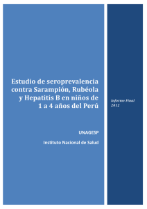 Sarampión, Rubéola y Hepatitis B en niños de 1 a 4 años del Perú
