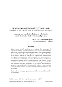 LENGUAJE Y RASGOS CONSTITUTIVOS EN JOHN Language and
