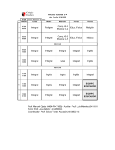 Integral Religión Comp. G-1 Música G-2 Educ